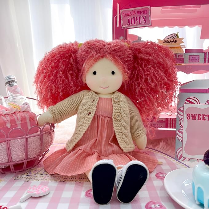 BlissfulPixie Waldorf Handmade Rag Doll - Personalized Collectors Plush for Kids Birthday Present With Beautiful Box-Caroline 12"