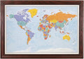Push Pin Travel Maps - Blue Oceans World - Solid Wood Cherry Framed Pin Map for Tracking Your Travels - 27.5" x 39.5" - 8 Handcrafted Frame Options - Made in USA - Ideal for Any Traveler