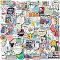 Aowplc 100 Pcs Natural Sciences Stickers Pack, Physics, Chemistry, Biology Experiment Vinyl Stickers, Student Science Laboratory Decals for Laptop, Water Bottle, Notebook, Luggage, Computer Decor