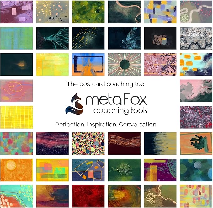 metaFox Gallery of Emotions | 52 Abstract Art Postcards for Therapy, Coaching and Reflection | Coaching Picture Cards in Postcard Format