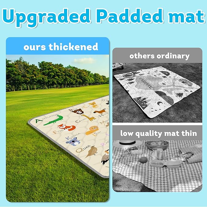 Baby Play Mat，Thick Soft 71" X 79" Playpen mat, Non-Slip and Machine Washable Baby Play Mats for Floor，Crawling Mat for Babies, Toddlers & Infants to Play and Learn (Beige Animal)