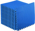 ProsourceFit Puzzle Exercise Mat ½ in, EVA Interlocking Foam Floor Tiles for Home Gym, Mat for Home Workout Equipment, Floor Padding for Kids, Blue, 24 in x 24 in x ½ in, 144 Sq Ft - 36 Tiles