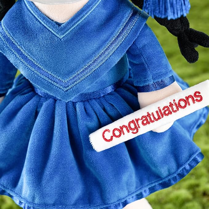 Gloveleya Baby Girl Gifts Graduation Plush Girls Dolls Congratulation Gift for Kindergarten Royal Blue 16 inch