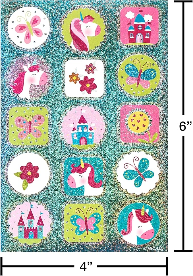 American Greetings 392-Count Bulk Stickers for Kids, Unicorns and Rainbows