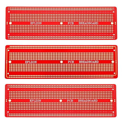 3pcs 6.8"x2.05" Breadboard Solderable Prototype PCB Board Kit for Electronics Projects Compatible for DIY Soldering Circuits Projects Prototype Board,Red