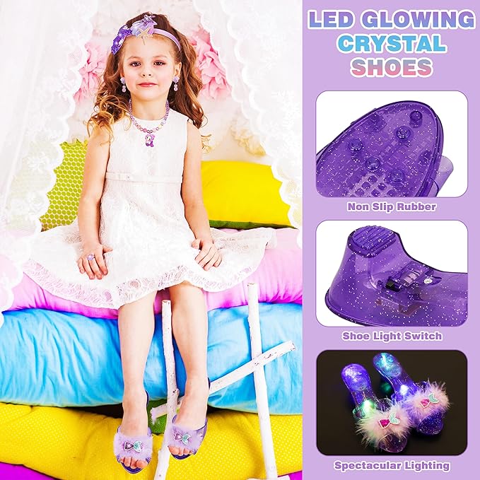 Princess Dress Up Toys & Jewelry Boutique,Girl Role Play Gifts,Kids Toys for 3-6 Years Girl Toddler B-Day Party Favors
