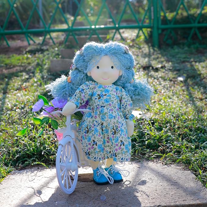 BlissfulPixie Coco 12in Handmade Waldorf Doll - Personalized Collectible Plush Toy for Kids Birthday Gift with Box
