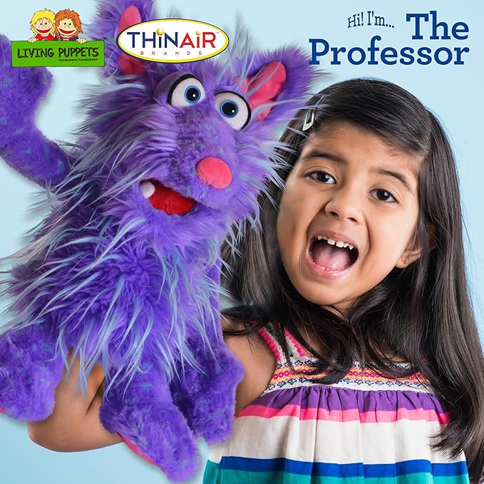 Living Puppets 16-Inch Plush Purple Monster Hand Puppet - Fine European Design, Ultra-Soft and Cuddly, Promotes Child Development, Safety Certified, Teacher-Recommended for Boys and Girls