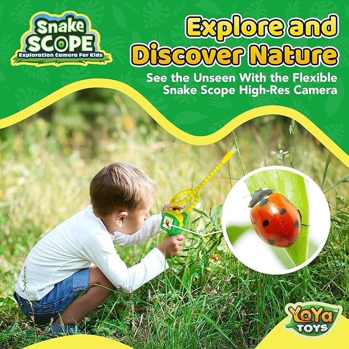 YoYa Toys Borescope Snake Camera with Light for Kids, Outdoor Educational STEM Science Toys for Boys & Girls Age 4,5,6,7,8,9,10, Camping Nature Exploration Activities, Great Adventure Birthday Gift