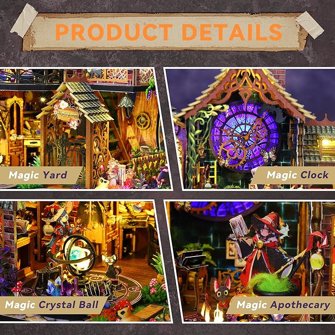Flever Dollhouse Miniature DIY House Kit Creative Room with Furniture for Romantic Artwork Gift (Magic Forest)