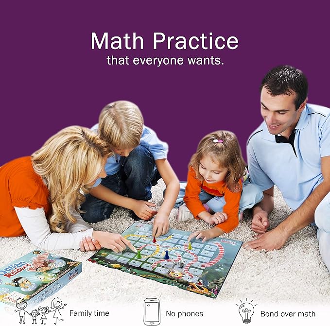 Ocean Raiders Number Sequencing & Addition Game - Fun Math Board Game and STEM Toy for 5-7 Year Olds, Perfect Educational Gift for Kids (Boys & Girls), Home Schoolers, Kindergarten & Up
