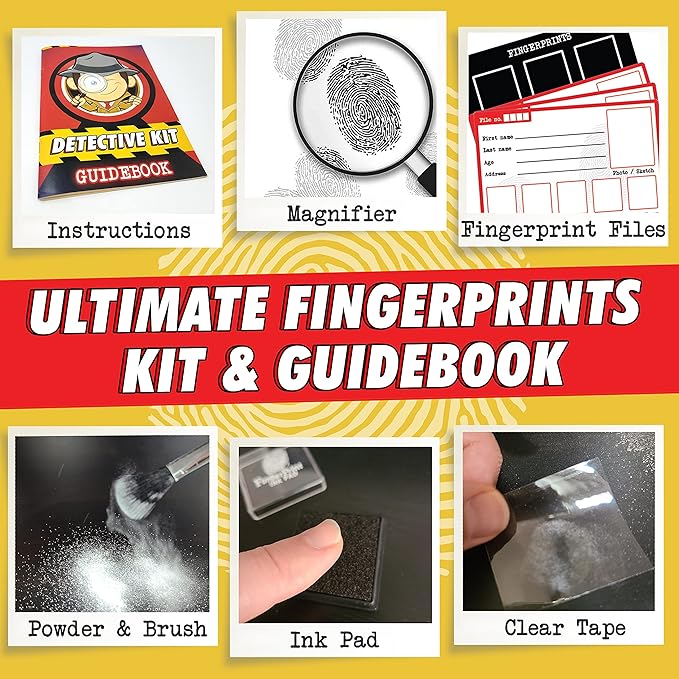 Spy Kit for Kids Detective Fingerprint Toys for 6 7 8 9 10 11 12 Year Old Boys Girls Secret Agent Investigation Science Set