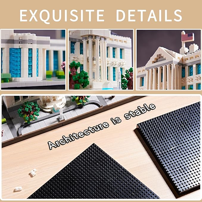 Gift Architecture: The White House Model Building Set - Engaging Micro Block Kit with 3520pcs - Perfect for Adults and Teens - Aesthetically Pleasing Collectible Gift