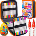 ARTISTRO 60 Dual Tip Brush + Fine Acrylic Paint Pens Ideal for Calligraphy - Paint Markers for Fabric, Rock, Glass, DIY - Stocking Stuffers, Christmas Gift Idea for Teens, Grandkids, Kids
