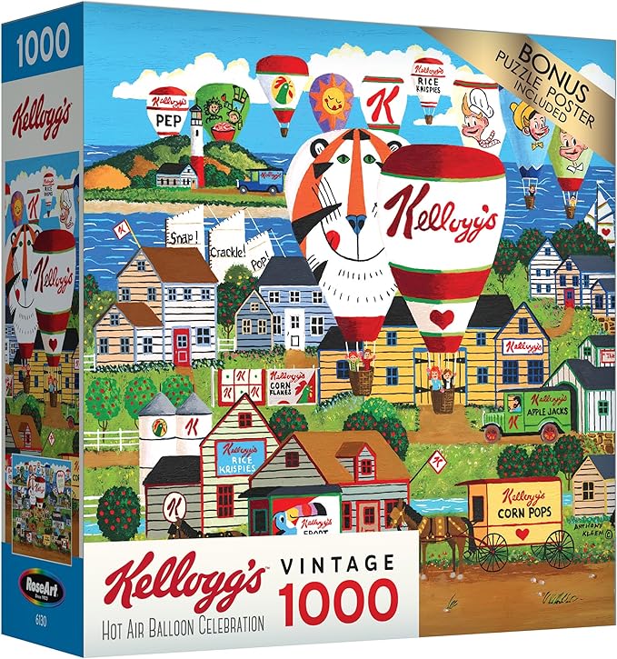 RoseArt - Kellogg's - Hot Air Balloon Celebration - 1000 Piece Jigsaw Puzzles for Adults