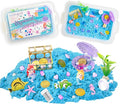 Premium 38 PCS Mermaid Sensory Sand Bin with 2 lb Magic Sand,Seashell Stamp, Sensory Bin & Treasure Accessories – Perfect for Creative Play and Learning, Ideal Gift