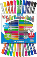 Kwik Stix Solid Tempera Paints, Thin Stix Paint Pens, Super Quick Drying, 6 Neon, 6 Metalix & 12 Classic Vibrant Colors - 24 Pack - TPG-620