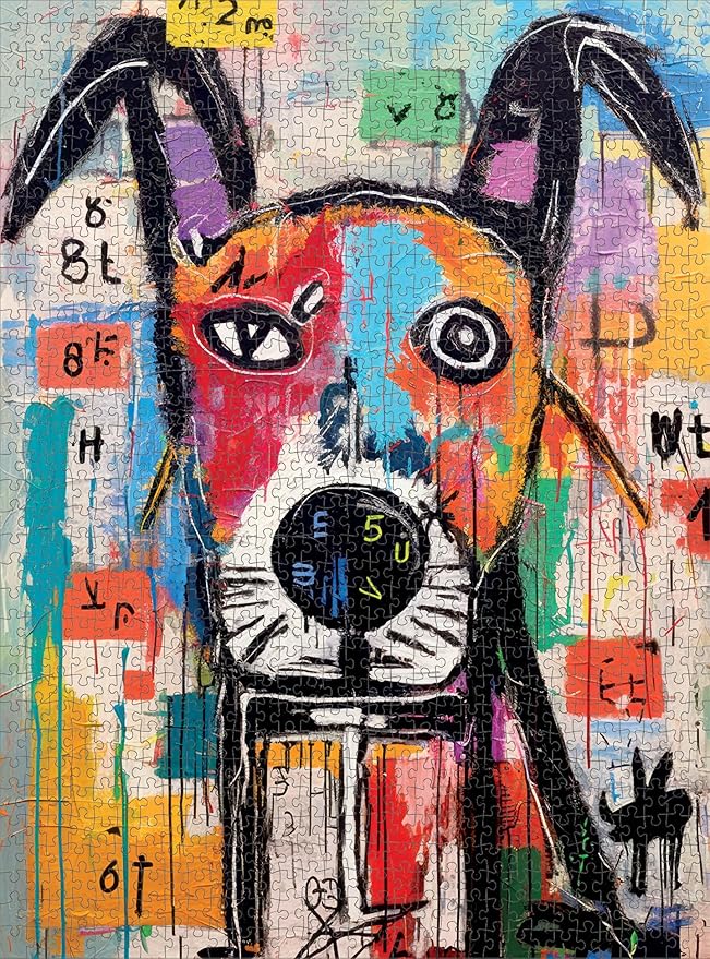 Cross & Glory - Geometric Dog Dreamscape - 1000 Piece Jigsaw Puzzle for Adults | Abstract Art | Satin Finish | Vivid Colors | Modern Home Decor | Educational Brain Game