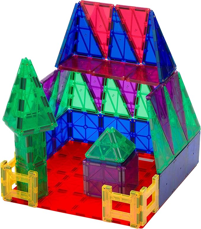 Playmags Super Durable Building Stabilizer Set, Great Add On to All Magnet Tiles Sets, Works with All Leading Brands 1-12"x12" & 4-6"x6" (Colors May Vary)