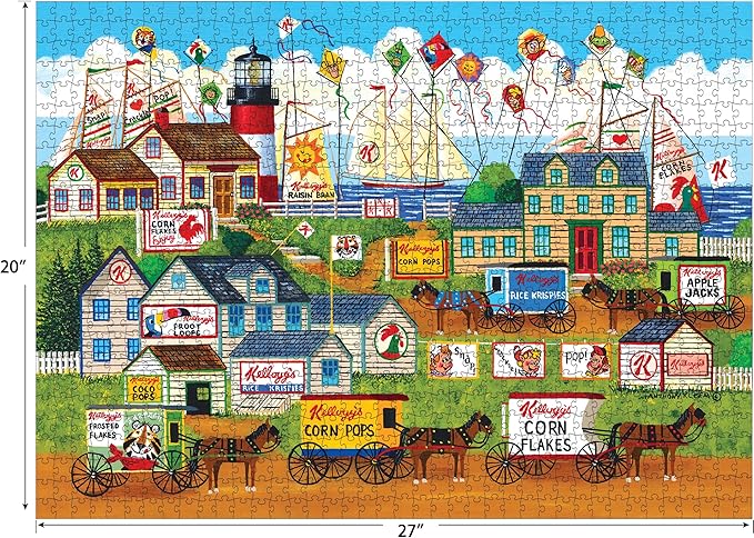 RoseArt - Kellogg's - Town by The Sea - 1000 Piece Jigsaw Puzzles for Adults