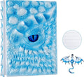 3D Dragon Eye Embossed Journal,Resin Engraving Notebook,Dnd notebook for Dragon Lovers ，Blank Paper,Hardcover Travel Notepad for Writing,Sketchbook,Collection,Gift,Decoration A4 and A5 Size (A5-Ice dragon-Lined-Brooch)