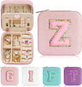 Parima Teacher Appreciation Gifts for Women, Travel Jewelry Case Women | Essentials Small Box Organizer-Initial Z Pink