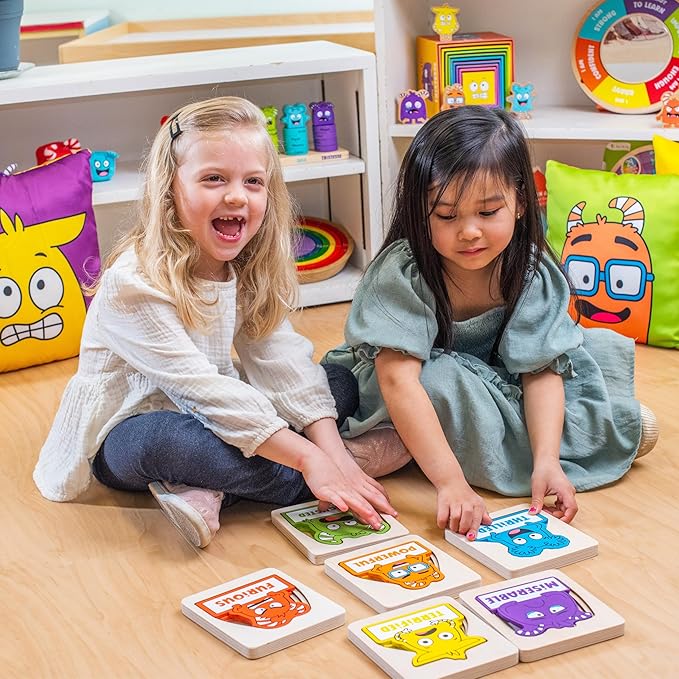 Open The Joy Layered of Emotions Puzzles – 24-Piece Emotional Regulation Puzzle for Kids | SEL Learning Tool for Identifying & Expressing Emotions | Wooden Puzzle for Ages 4+