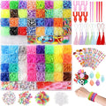 XKDOUS 64 Colors Rubber Band Bracelet Kit, Bracelet Making Kit for Art and Craft, Rubberband Bracelets Kit for Kids Ages 6+, Bands Kit Girls Boys Birthday Gift