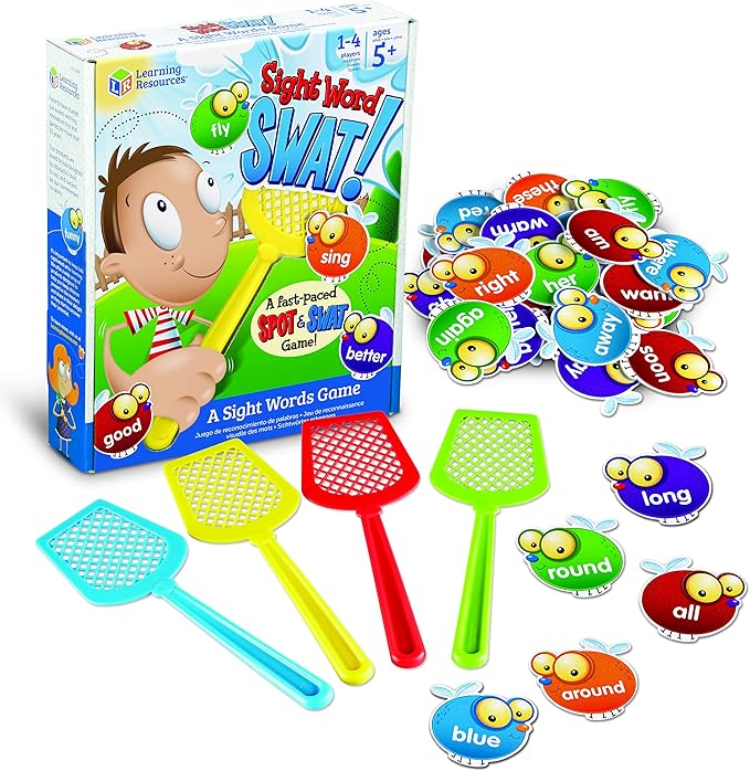 Learning Resources Sight Word Swat A Sight Words Game - Phonics Flash Cards, Board Games for Kids, Montessori Spelling , Homeschool, Classroom Must Haves, Teacher Supplies, Gifts for Boys and Girls