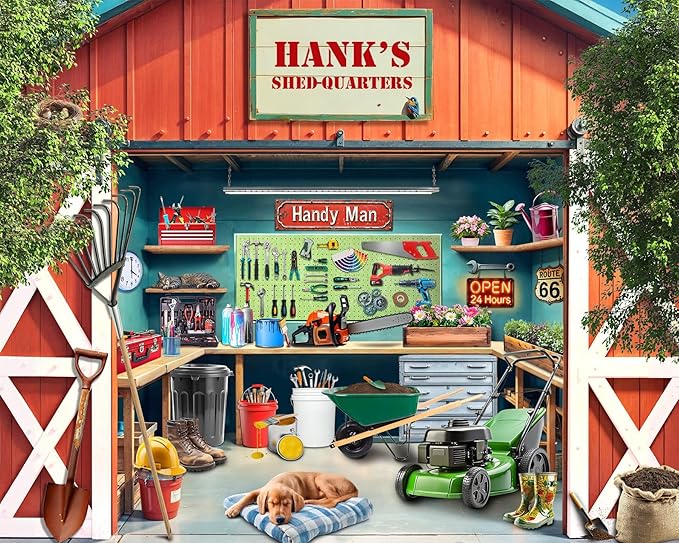 Springbok Shedquarters 1000 Piece Puzzle for Adults - Detailed Puzzle of a Handyman’s Workshop