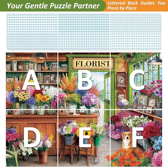 300 Piece Puzzles for Adult,All Seasons Flower Shop 300 Piece Jigsaw Puzzle,Colorful Botanical Puzzle for Kids Teen Adults,Interlock Perfectly Letter on Back,Puzzle for Family Game Nights,20.5 x 15 in