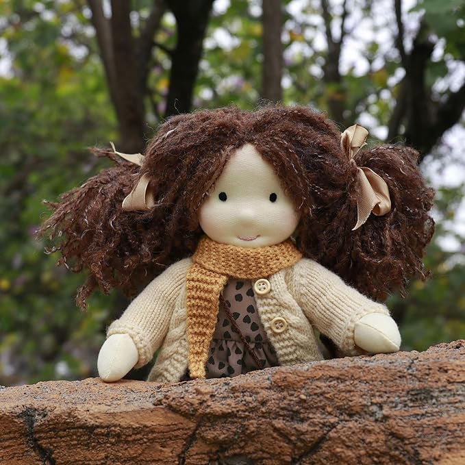 BlissfulPixie Ballerina 12" Waldorf Doll - Handmade Personalized Collectors Rag Doll for Kids Birthday Present with Beautiful Present Box