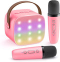 Mini Karaoke Machine for Kids Adults, Portable Bluetooth Speaker with 2 Wireless Microphones, Most Popular Toys Birthday Gifts for Girls 4, 5, 6, 7, 8, 9, 10, 11, 12+ Years Old Toddler Teens（Rose）