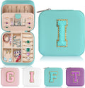 Parima Small Jewelry Box for Girls - Travel Initial Jewelry Case for Girls | Small Jewelry Organizer Box | Jewelry Case Jewelry Box Organizer | Mini Jewelry Boxes - Letter I, Aqua Blue