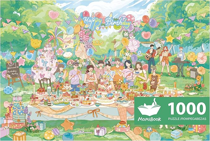 MOMIBOOK 1000 Piece Puzzle for Adults Jigsaw Puzzles of Birthday Movement, Glow in The Dark Luminous Painting Image Challenging Hard Impossible Puzzle Unique Funny Party Christmas Birthday Gifts