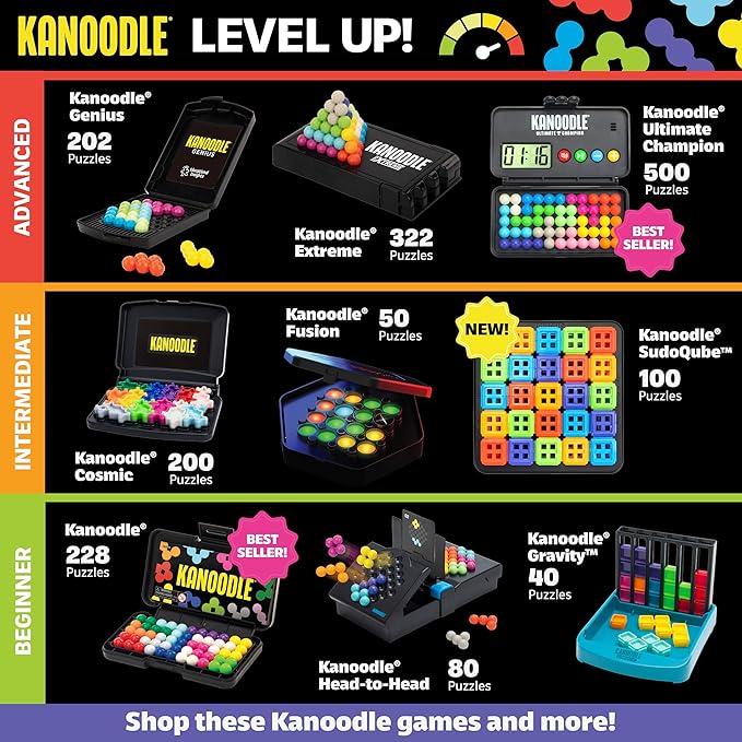 Educational Insights Kanoodle Genius 3-D Puzzle Brain Teaser Game For Adults, Teens & Kids, Over 200 Challenges, Easter Basket Stuffers for Kids, Gift for Ages 8+