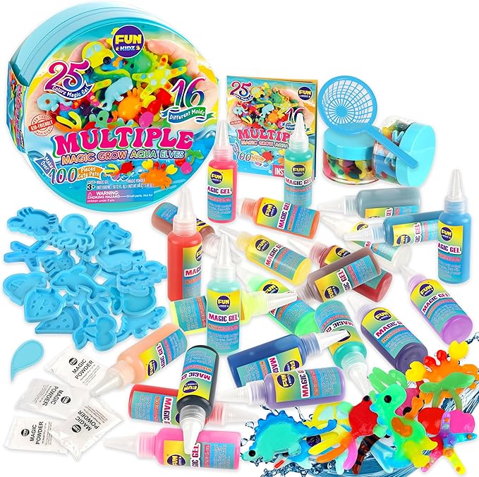 Summer Multiple Magic Aqua Elves Toy Kit for Kids, FunKidz Water Fairy Gel Kit Squishy Kit for Girls Activities for Boys Ages 3+