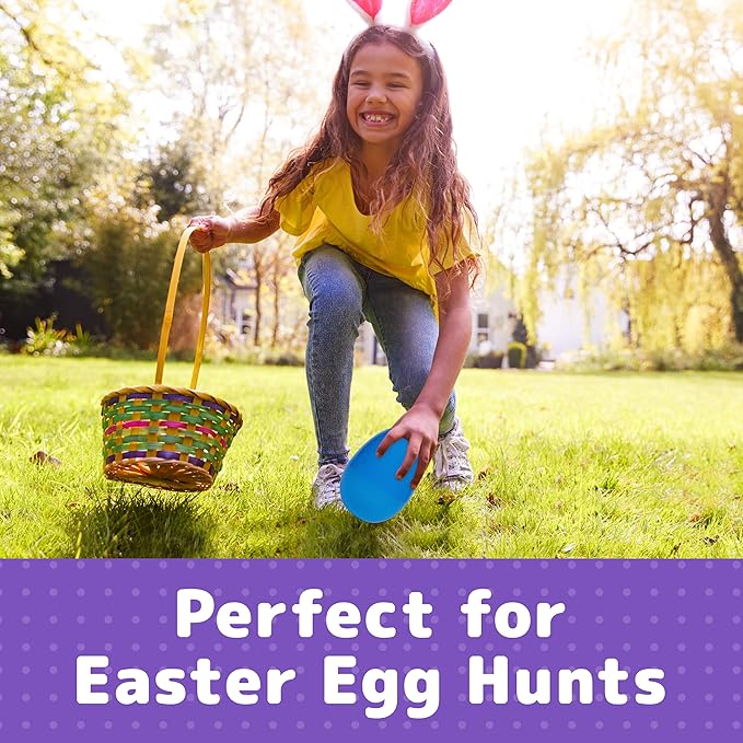 PREXTEX 7" Jumbo Easter Eggs Empty - Set of 6, Large Plastic Easter Eggs Bulk - Oversized Egg Toy Pack - Big Outdoor Party Decorations - Colorful Giant Egg