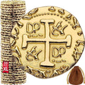 Large Metal Pirate Coins - 35 Gold Treasure Coin Set, Metal Replica Spanish Doubloons for Pirate Party Decorations & Favors, Tokens, Toys, Cosplay - Pirate Treasure Chest, Size 1.18"