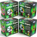 TOSY Magnet Pyramid Glow - 1 Cube Transforms into 1 Billion Shapes, 12 Pieces, 243 Rare Earth Magnets, Glowing, Holographic Design Magnet Tiles Creative Puzzle STEM/STEAM Toy, 4-Pack
