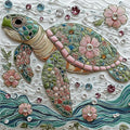 Sea Turtle Jigsaw Puzzles for Adults 500 Pieces Colorful Crystal Flower Ocean Puzzles Pretty Diamond Art Puzzle Difficult Unique Family Challenging Games Gift for Teens Adults Puzzle (20"x20")