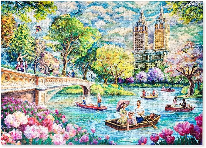Bow Bridge Boating | Traditions by Mosaic Puzzles - 1000 Piece Puzzle