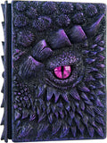 3D Dragon Eye Embossed Journal,Resin Engraving Notebook,Dnd notebook for Dragon Lovers ，Blank Paper,Hardcover Travel Notepad for Writing,Sketchbook,Collection,Gift,Decoration A4 and A5 Size (A5-Dark Purple)