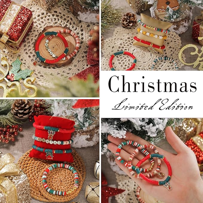 ADIIL 7200pcs Clay Beads Bracelet Making Kit, 6mm Polymer Heishi Beads for Jewelry Making, Friendship Bracelet Kit Birthday Gift for Adults Christmas