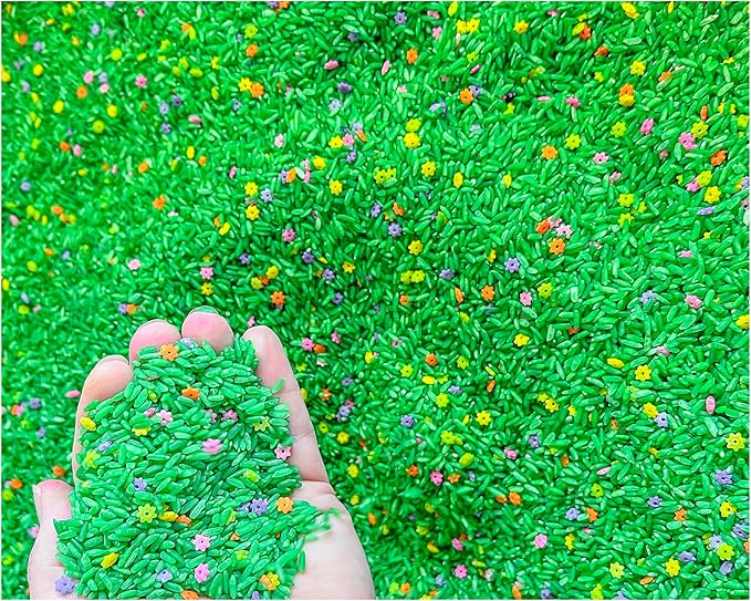 Sensory Bin Filler for Sensory Table - Colored Rice for Sensory Play (Flower Rice)
