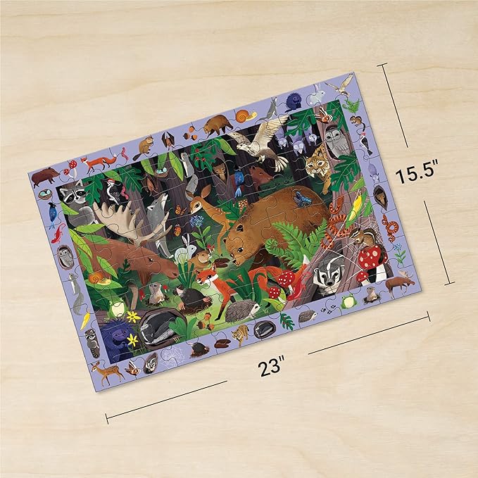 Mudpuppy Woodland Forest — 64 Piece Search & Find Puzzle Jigsaw Puzzle Featuring Diverse Woodland Animals and Over 40 Hidden Images to Find for Ages 4+