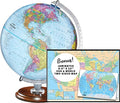 Replogle Student - Educational Classic World globe, Blue Ocean, Raised Relief feature, including a bonus map, made in USA, 12"/30cm diameter