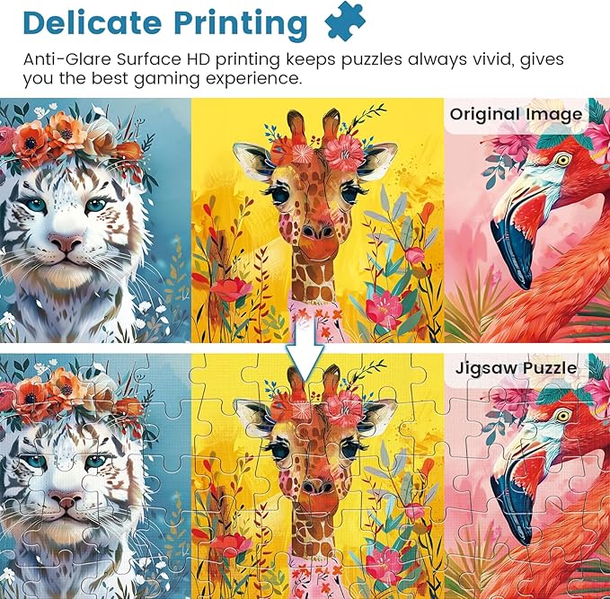 500 Piece Puzzles for Adults,Beautiful Wild Animals Jigsaw Puzzle for Adults Kids Seniors,Recycled Cardboard Dogs Puzzle 500 Piece,Family Activity Great Gift for Family Friends 20.5 * 15 inch