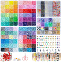 Premium 6-Box Clay Beads Bracelet Making Kit - 12,000 Polymer & Heishi Beads in 96 Colors,Jewelry Kit with Over 1,300 Letter Beads & Exclusive Mermaid Charms - Gift for DIY Enthusiasts