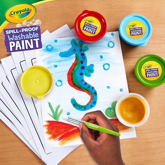 Crayola Spill Proof Paint Set, Washable Paint for Kids, Ages 3, 4, 5, 6